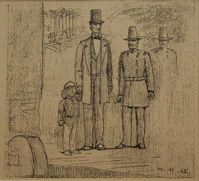 President Lincoln, General Grant and Tad Lincoln at a Railway Station