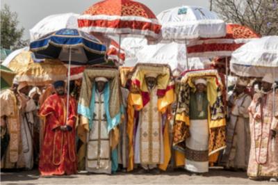 Lalibela Priests Carrying Tabots of Ten Commandments, Ethiopia